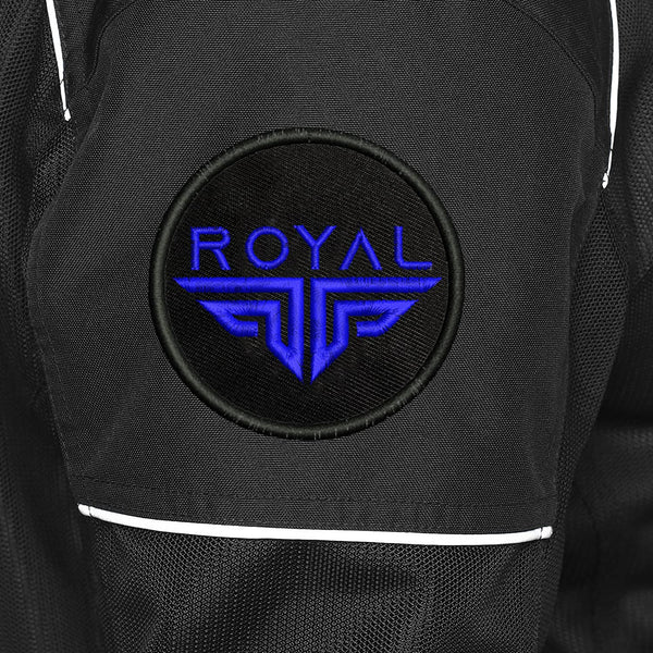 Royal Wings Logo Embroidery Sweable Applique Patches Riders Jackets Boys Girls Jeans Bags Clothes Dress Any Garments L x H 3 x 3 Inch (Blue)