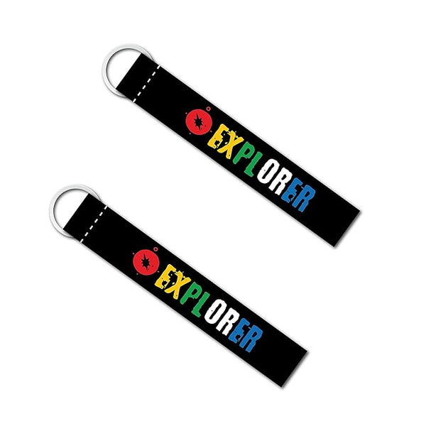 1Pcs Explorer Riders Lanyard Keychain Holder Compatible For Bikes Riders Men's Women's Key Holder Key Tag Multicolored (6 x 1 Inches)