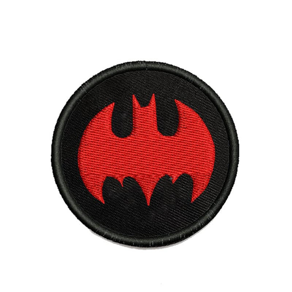 Superhero Logo Embroidered Sweable Applique Patches Boys Girls Kids Riders Jackets Boys Jeans Bags Clothes Any Garments Etc L x H 2.5 x 2.5 Inches (Red)