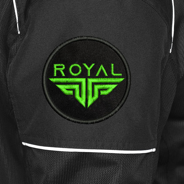Royal Wings Logo Embroidery Sweable Applique Patches Riders Jackets Boys Girls Jeans Bags Clothes Dress Any Garments L x H 3 x 3 Inch (Green)