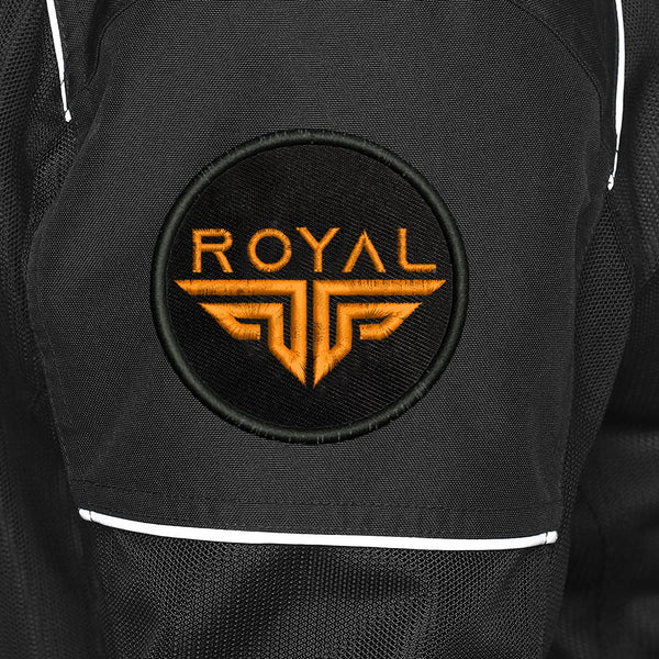 Royal Wings Logo Embroidery Sweable Applique Patches Riders Jackets Boys Girls Jeans Bags Clothes Dress Any Garments L x H 3 x 3 Inch (Orange)
