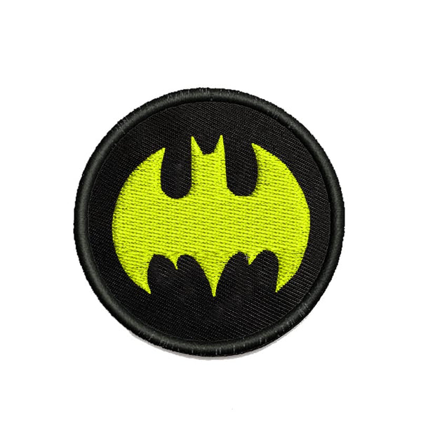 Superhero Logo Embroidered Sweable Applique Patches Boys Girls Kids Riders Jackets Jeans Bags Clothes Dress Any Garments Etc L x H 2.5 x 2.5 Inches (Yellow)