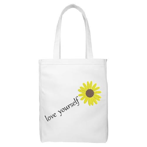 Love Yurself Design Personalized Embroidery Tote Bag, Customized Reusable Handbag For Women And Girls, Design with Free Personalization