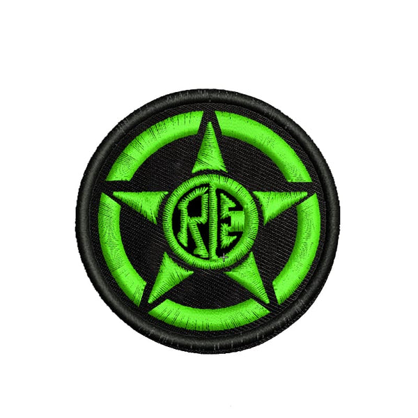 Embroidered Sweable Applique Star Re Logo Theme Patches for Jackets Riders Boys Girls Jeans Bags Clothes Dress Any Garments L x H 2.5 x 2.5 inches (Green)