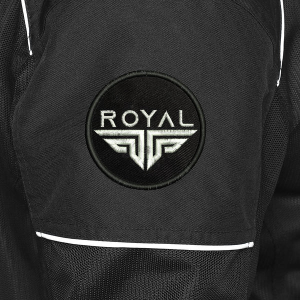 Royal Wings Logo Embroidery Sweable Applique Patches Riders Jackets Boys Girls Jeans Bags Clothes Dress Any Garments L x H 3 x 3 Inch (White)