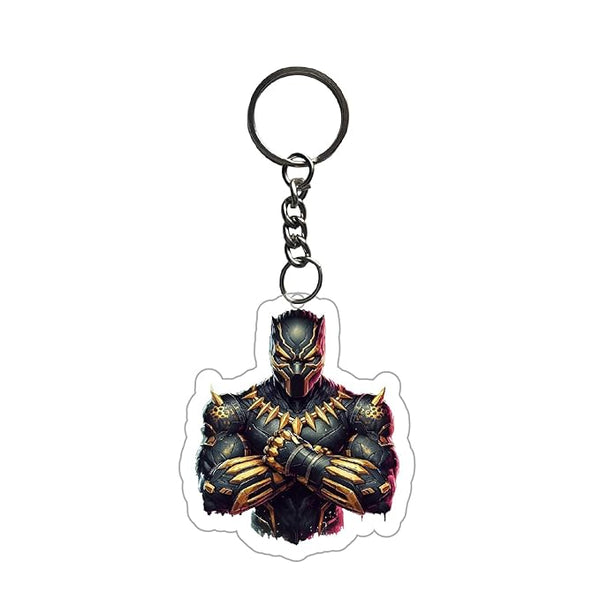 Black-Pantherr Keychain For Boys Kids Bike,Bag Key Tag Aesthetic Keyrings for Home Office Multicolored