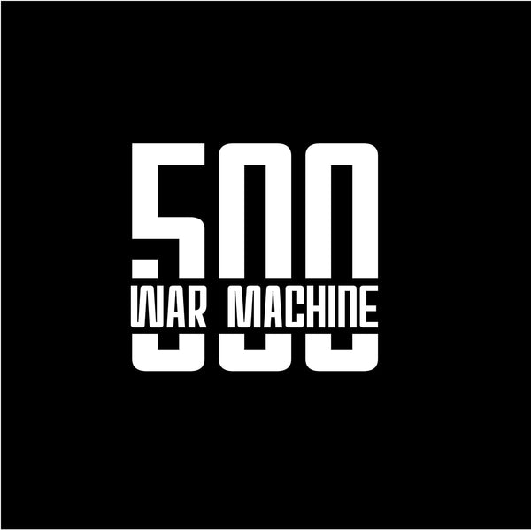 500 War Machine Bullet Vinyl Water Resistance Stickers Compatible for Royal Enfield Sides Tank, Battery Cover, Helmet L X H 11 X 11 Cms (White)