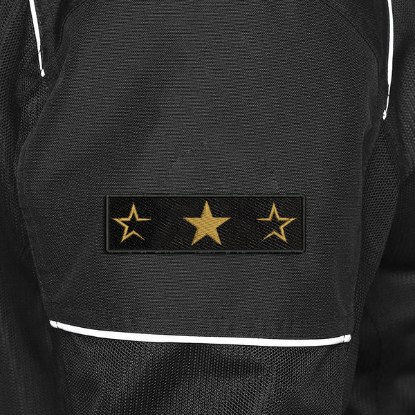 Half Star Logo Embroidered Sweable Applique Patches Riders Jackets Boys Girls Jeans Bags Clothes Dress Any Garments L x H 4 x 1.25 inch (Gold)