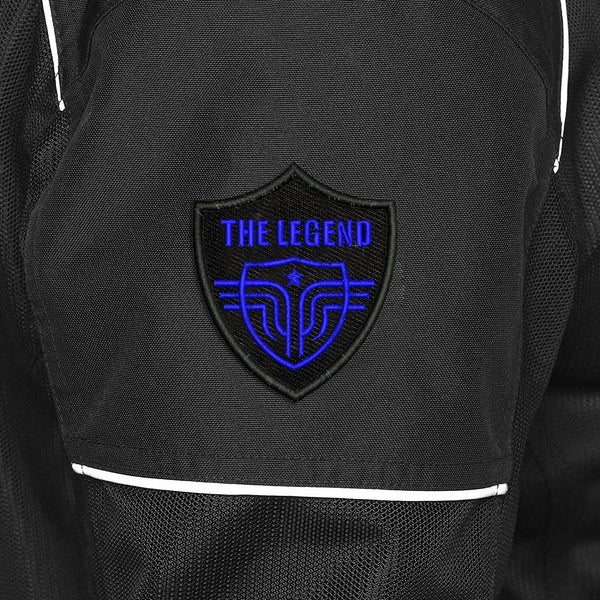 The Legend Wings Logo Embroidered Sweable Applique Patches Jackets Boys Girls Riders Jeans Bags Clothes Dress Any Garments L x H 3 x 3.5 Inch (Blue)
