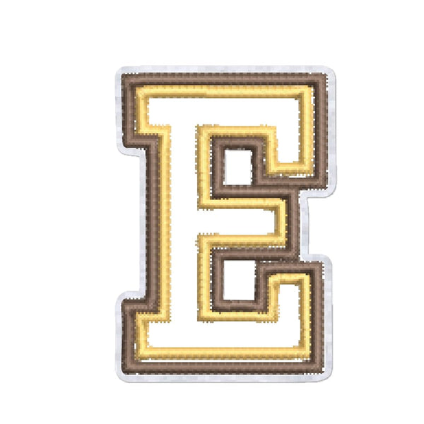 Alphabet Letters Sew on/Iron on Embroidery Patch for Riders Jackets Bags Clothes Caps and More (2 x 1.5 Inch) (E)