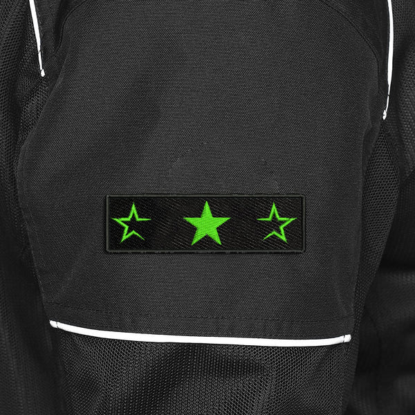 Half Star Logo Embroidered Sweable Applique Patches Riders Jackets Boys Girls Jeans Bags Clothes Dress Any Garments L x H 4 x 1.25 inch (Green)