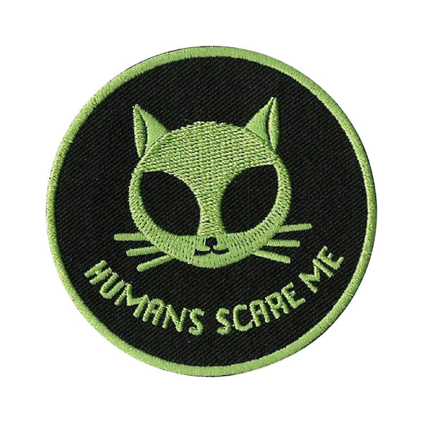 Humans Scare Me Sweable Applique Patches for Embroidery for Jackets Shirts Kurtis T Shirts Jeans and Any Clothes ETC L x H 3 x 3 Inch