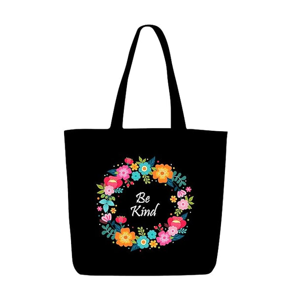 Eco Friendly Cotton Black Tote Bag formal For Women Men Students Office Use College Aesthetic With Zip Compartments Bags