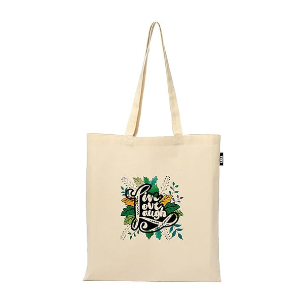 Printed Reusable Tote Bag | 100% Organic Cotton Shopping Grocery Tote Bag Women Office College Grocery,Vegetable Bags Market, Canvas Bag 15kgs Capacity (13 x 15.7 Inch)