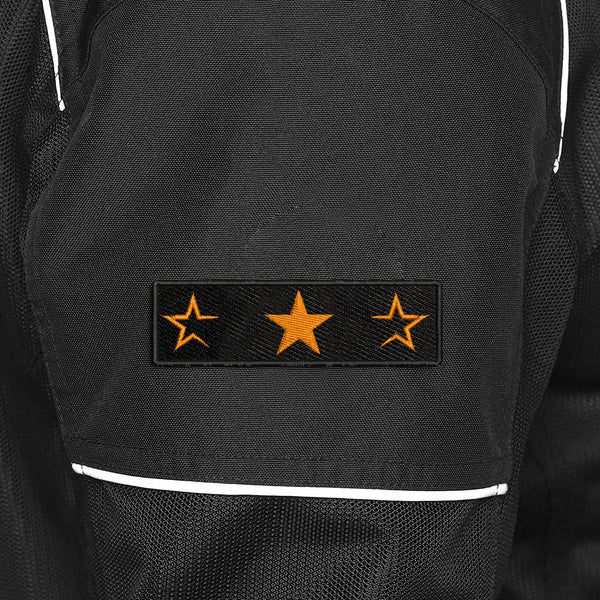 Half Star Logo Embroidered Sweable Applique Patches Riders Jackets Boys Girls Jeans Bags Clothes Dress Any Garments L x H 4 x 1.25 inch (Orange)