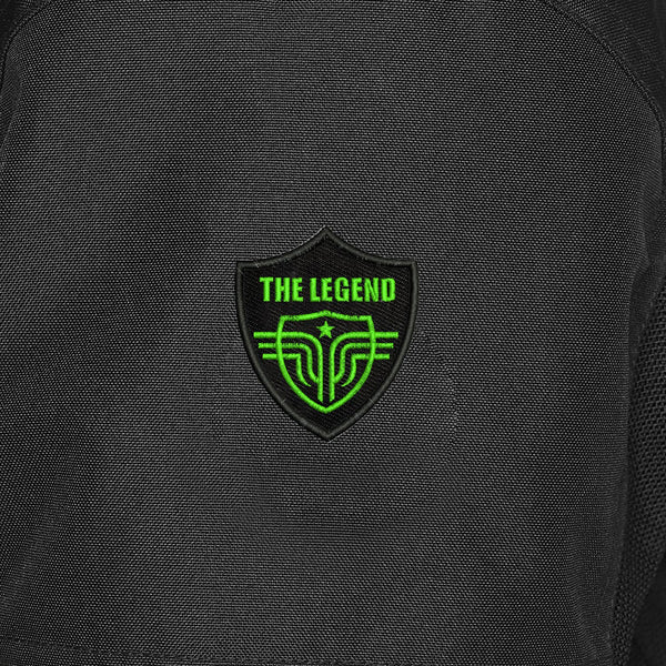 The Legend Wings Logo Embroidered Sweable Applique Patches Jackets Boys Girls Riders Jeans Bags Clothes Dress Any Garments L x H 3 x 3.5 Inch (Green)