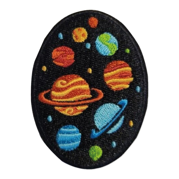 Planets Embroidered Patches for Jackets Clothings | Sew on/Iron On Solar Space Applique Patches (3 x 3 Inch)