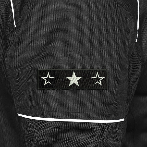 Half Star Logo Embroidered Sweable Applique Patches Riders Jackets Boys Girls Jeans Bags Clothes Dress Any Garments L x H 4 x 1.25 inch (White)