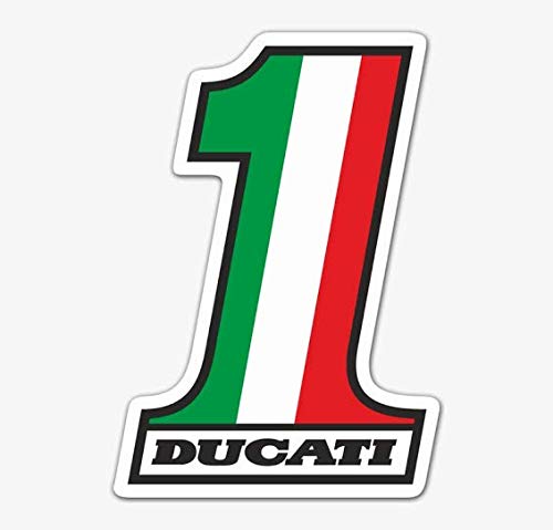 Ducati Stickers for Bike Stem Back Helmet Stylish Ducati Vinyl Multicolored Decals L X H 6.5 X 12 Cms