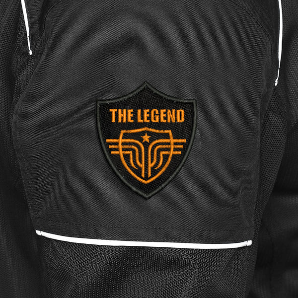 The Legend Wings Logo Embroidered Sweable Applique Patches Jackets Boys Girls Riders Jeans Bags Clothes Dress Any Garments L x H 3 x 3.5 Inch (Orange)