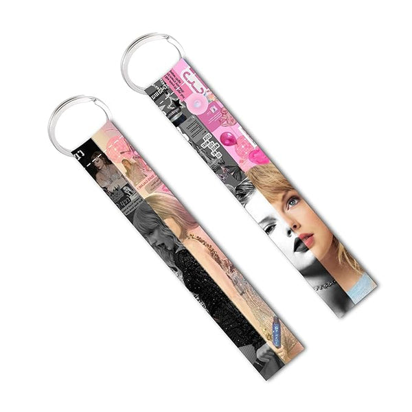 2 Pcs Taylor Swifft Lanyard Keychain For Bike Scooter Girls Key Tag (6 x 1 inch)