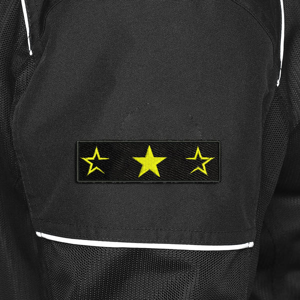 Half Star Logo Embroidered Sweable Applique Patches Riders Jackets Boys Girls Jeans Bags Clothes Dress Any Garments L x H 4 x 1.25 inch (Yellow)