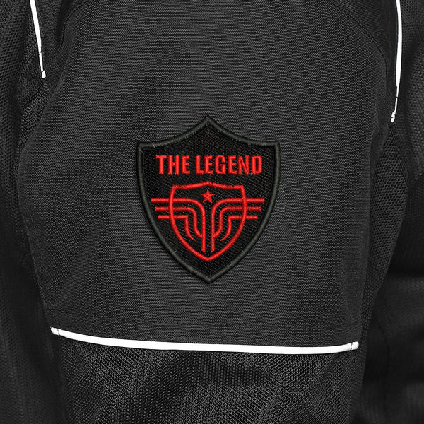 The Legend Wings Logo Embroidered Sweable Applique Patches Jackets Boys Girls Riders Jeans Bags Clothes Dress Any Garments L x H 3 x 3.5 Inch (Red)