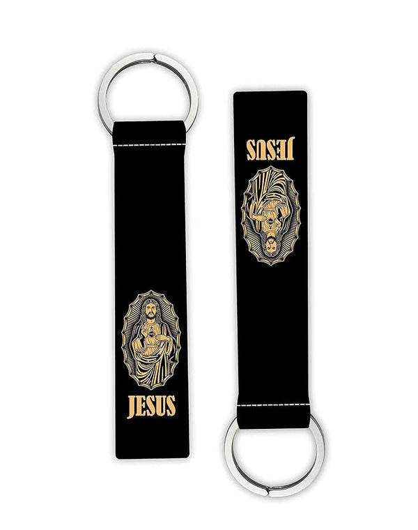 1Pcs Jesus Christ Theme Printed Lanyard keychain Holder Compatible For All Bikes Car Men's Women's Key Holder Key Tag Multicolored (6 x 1 Inches)