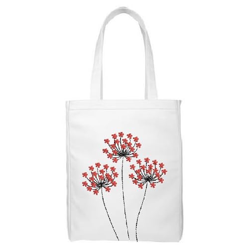 Floral Design Personalized Embroidery Tote Bag, Customized Reusable Handbag For Women And Girls, Design with Free Personalization Thread DIY Crafts