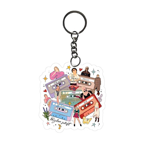 Taylorr Swiftzz Keychain For Girls Kids Bike,Bag Key Tag Aesthetic Keyrings for Home Office Multicolored