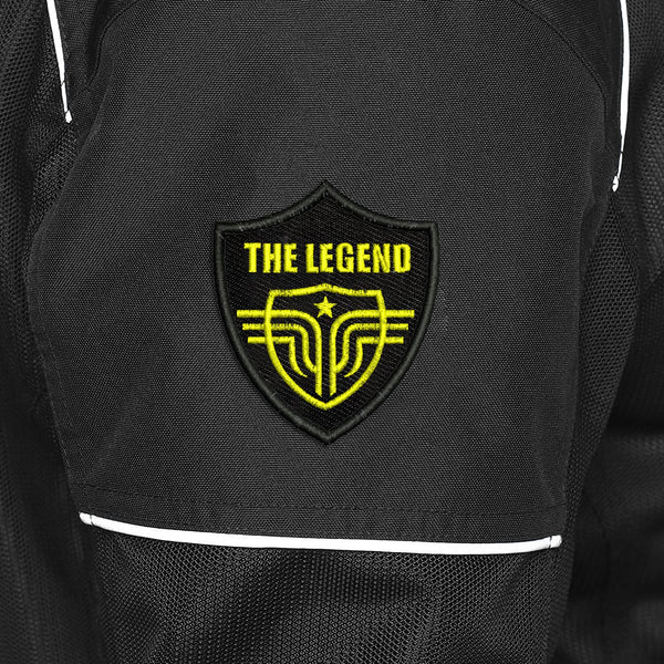 The Legend Wings Logo Embroidered Sweable Applique Patches Jackets Boys Girls Riders Jeans Bags Clothes Dress Any Garments L x H 3 x 3.5 Inch (Yellow)