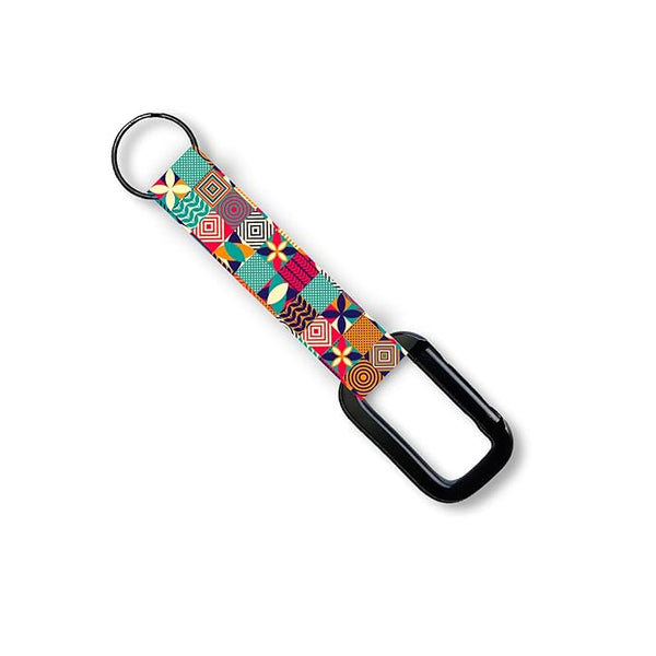 1PCS Mandala Pattern Lanyard Keychain For Bikes Car Riders Hook and Ring Keychains (L x H 9 x 2 Cms)