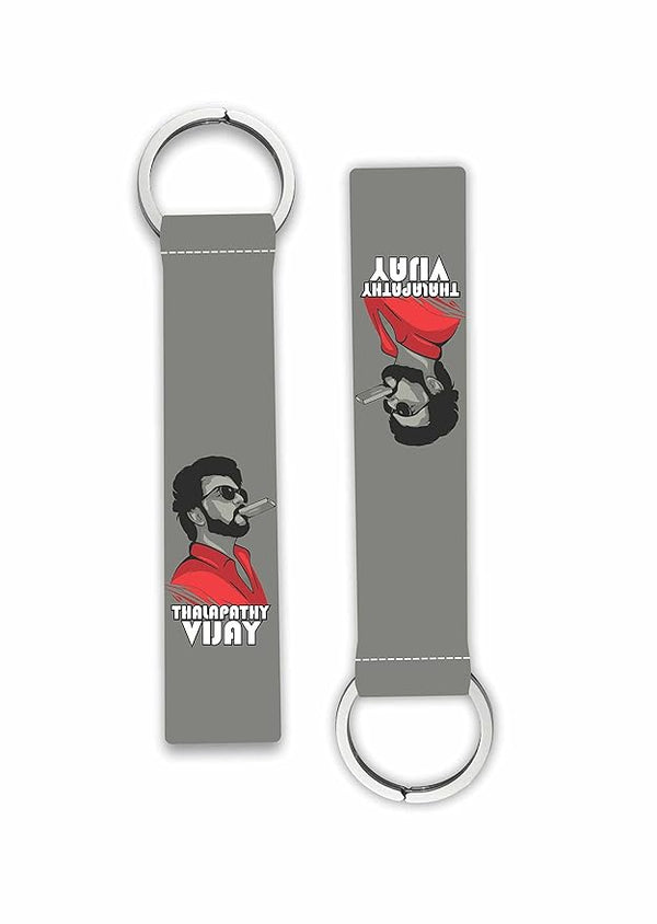 1Pcs Actor Thalapathy Vijay Printed Lanyard keychain Holder Bikes Cars Scooters Boys Girls Key Holder Key Tag Multicolored (6 x 1 Inches)