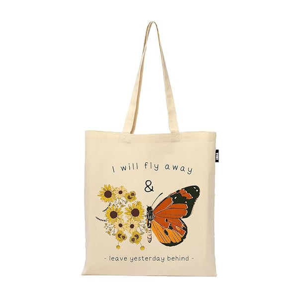 Tote Bag | 100% Organic Cotton Shopping | Grocery | Tote Bag Women Office College Grocery Vegetable Bags Market, Canvas Tote Bag 15kgs Capacity 13 x 15.7 Inch