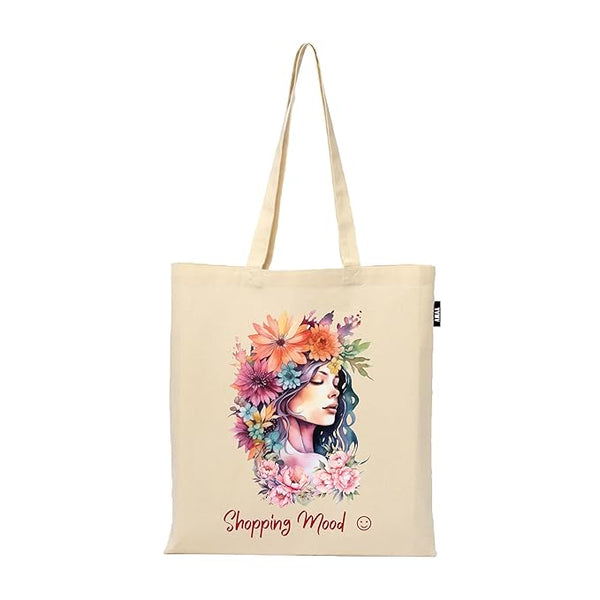 Tote Bag | 100% Organic Cotton Shopping | Grocery | Tote Bag Women Office College Grocery Vegetable Bags Market, Canvas Tote Bag 15kgs Capacity 13 x 15.7 Inch