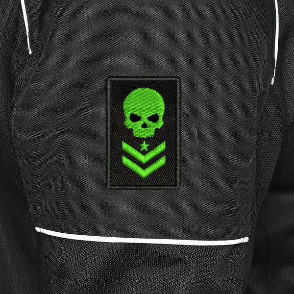 Skull Embroidery Sweable Applique Patches for Denim Coat Jackets Clothes Garments Etc L x H 2 x 3 Inch (Green)