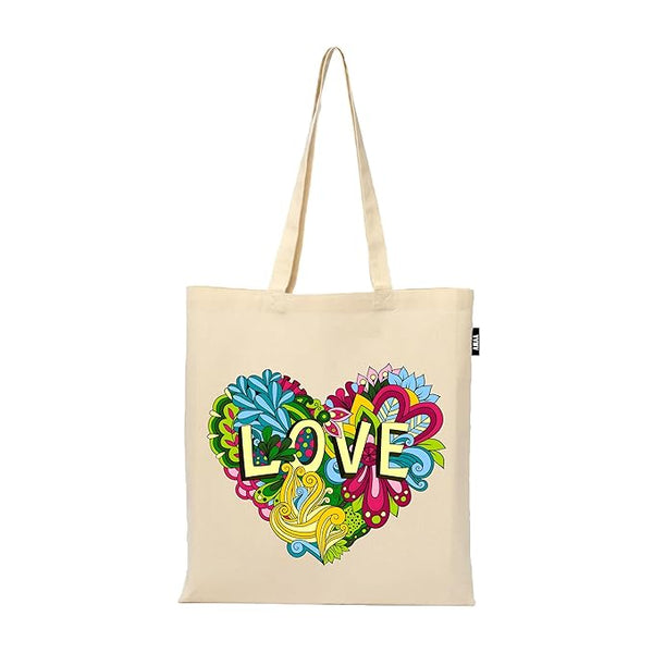 Tote Bag | 100% Organic Cotton Shopping | Grocery | Tote Bag Women Office College Grocery Vegetable Bags Market, Canvas Tote Bag 15kgs Capacity 13 x 15.7 Inch