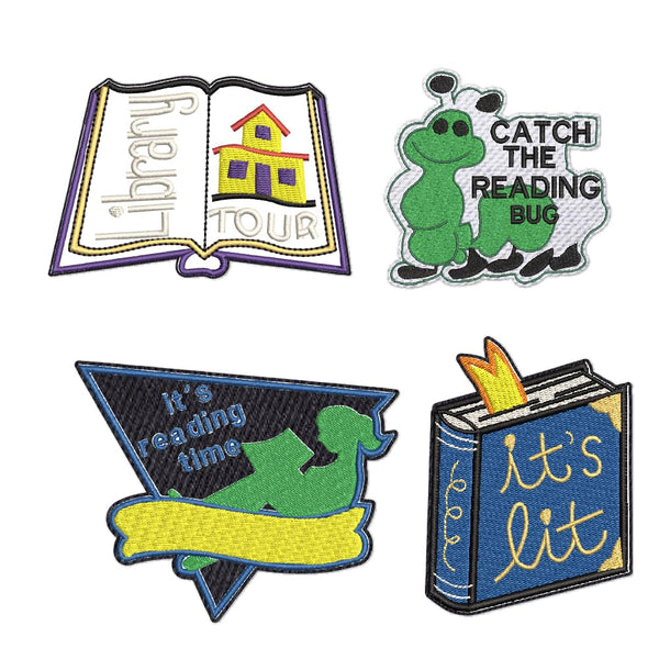 4 PCs Book Readers Quotes Embroidered Patches for Clothes Hat Jeans Tote Bag Decor | Sew on/Iron on Applique Patches