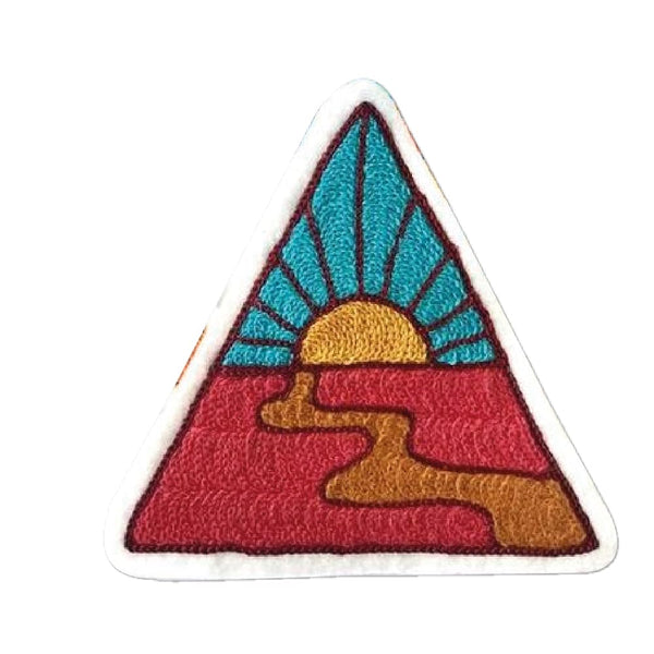 Sun Fall in Ocean Embroidered Patches for Jackets Clothings | Colorful Sew on/Iron On Applique Patches (3 x 3 Inch)