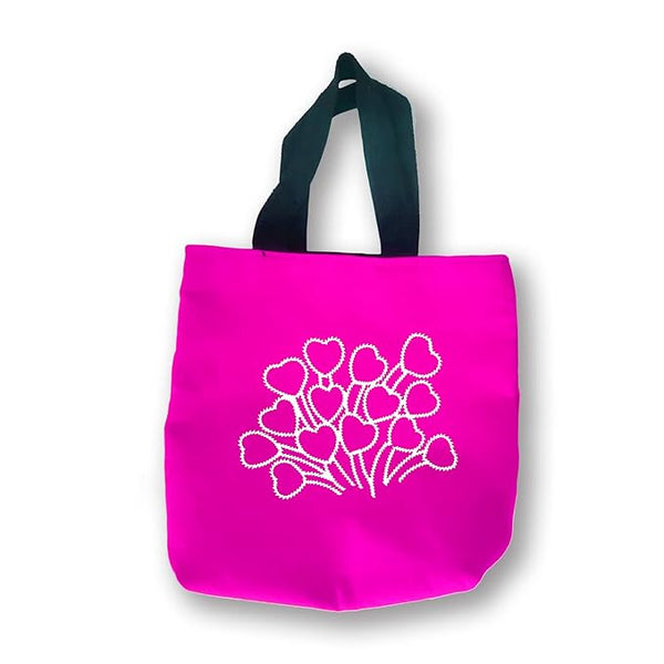 Heart Love Embroidered Cotton Tote Bag Love for Women Ladies & Girls with Zip & Pocket College, Office & Shopping