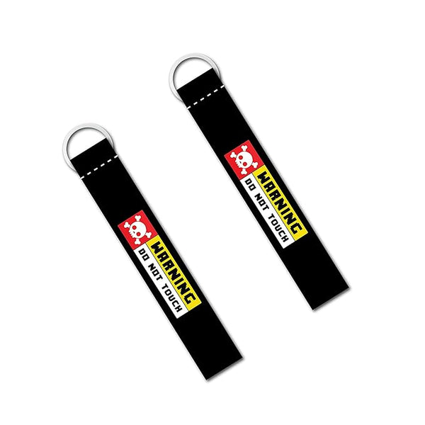 1Pcs Turn To Ride - Warning Do Not Touch Printed Keychain | Keychain For Bikes & Cars Multicolored (6 x 1 Inches)