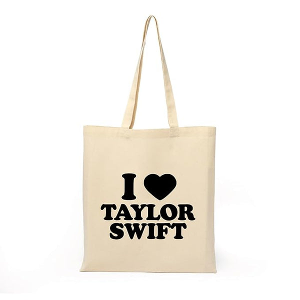 Taylorrr Swiftzz Printed Tote Bag With Zipper for Womens Travels College Girls L x H 15 x 17 Inch