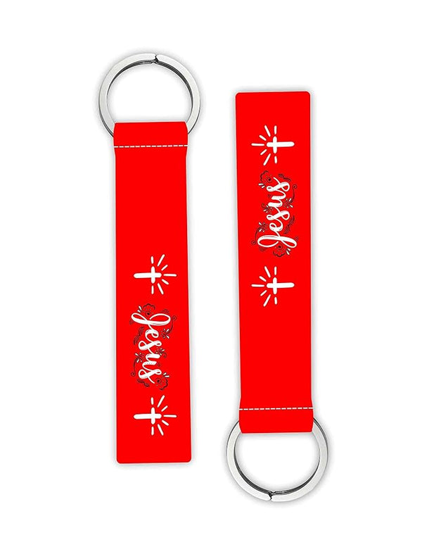 1Pcs Jesus Christ Cross Lanyard keychain Holder Compatible For All Bikes Car Men's Women's Key Holder Key Tag Multicolored (6 x 1 Inches)