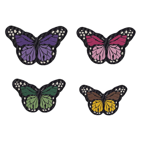 4 PCs Butterfly Embroidered Patches for Girls Kids Clothes Jeans Bag Kurti | Sew on/Iron On Different Applique Patches