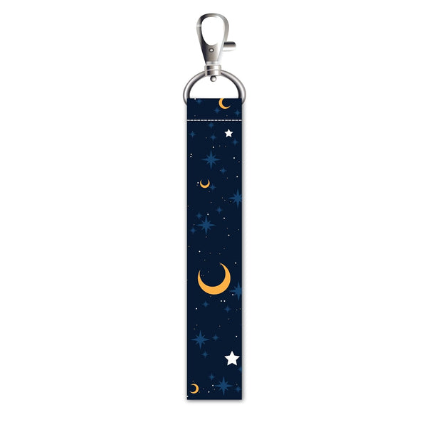 1PCS Moon and Stars Lanyard Bag Tag with Swivel Lobster for Gift Luggage Bags Backpack Laptop Bags Students Travelers L X H 5 X 0.8 INCH