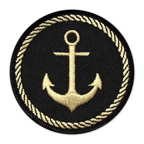 Golden Anchor Applique Sweable Embroidery Patches for Vests Kurtis Jackets Shirts Bags Jeans T Shirts All Kinds of Garments/Clothes (Embroidered Patches) ETC L x H 3 x 3 Inch