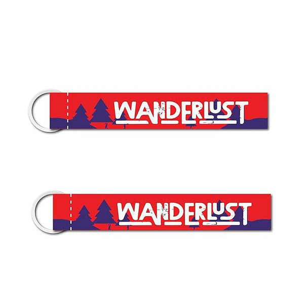 1Pcs Wanderlust Riders Lanyard Keychain Holder Compatible For Bikes Riders Men's Women's Key Holder Key Tag Multicolored (6 x 1 Inches)