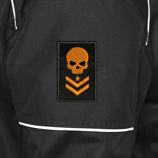 Skull Embroidery Sweable Applique Patches for Denim Coat Jackets Clothes Garments Etc L x H 2 x 3 Inch (Orange)