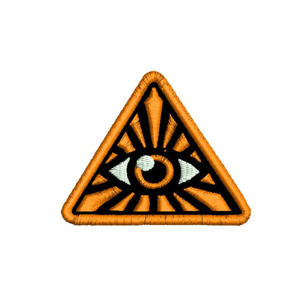 illuminati Theme Embroidery Sew On Patches Clothes Any Garments Boys Girls Jackets Jeans Bags Etc L x H 3 x 2.5 Inch (Orange)