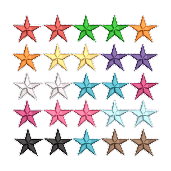 25 PCs Multicolor Stars Iron On Patches for Clothing Kids Bag | Embroidered Sew Applique Repair Patches DIY Decor (1.3 x 1.3 inch)